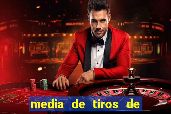 media de tiros de meta por jogo